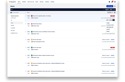 Opsgenie screen 1