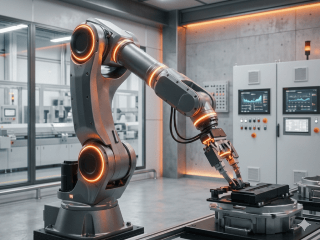 Edge-deployed intelligence in action: AI-powered robotics enable real-time control and adaptability in dynamic industrial environments.
