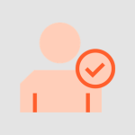 Verified user icon: a person silhouette with an orange verification badge